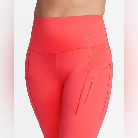 Women’s Nike Go Legging Firm Support High Rise 7/8 Length Size Small Orange - Picture 4 of 11